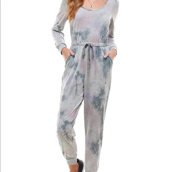 Francesca's Collections Pants - FRANCESA’S Tie Dye Long Sleeve Jumpsuit Large New